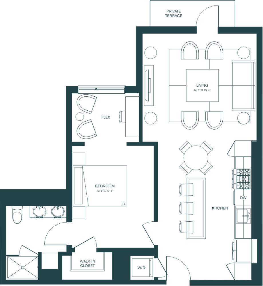 Floor plan for unit 326