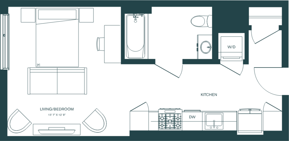 Floor plan for unit 413