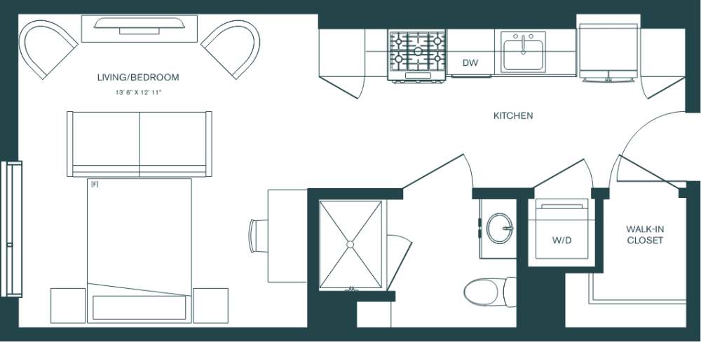 Floor plan for unit 614