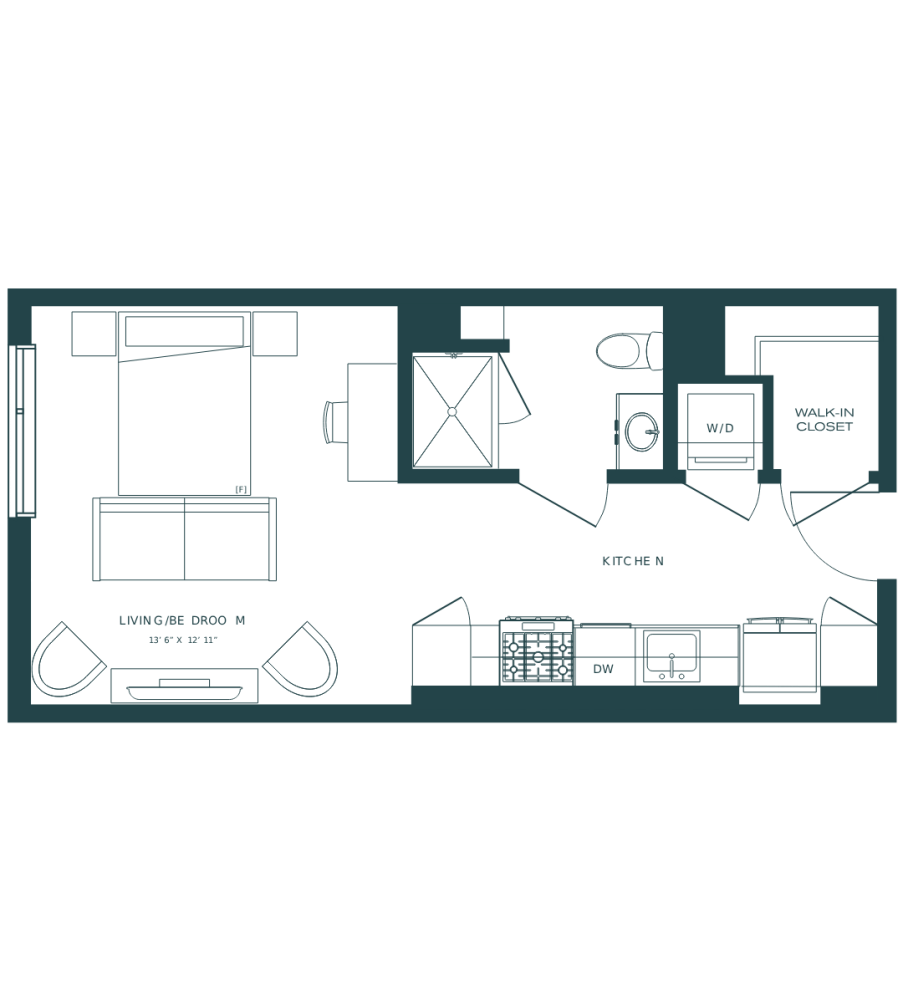 Floor plan for unit 419