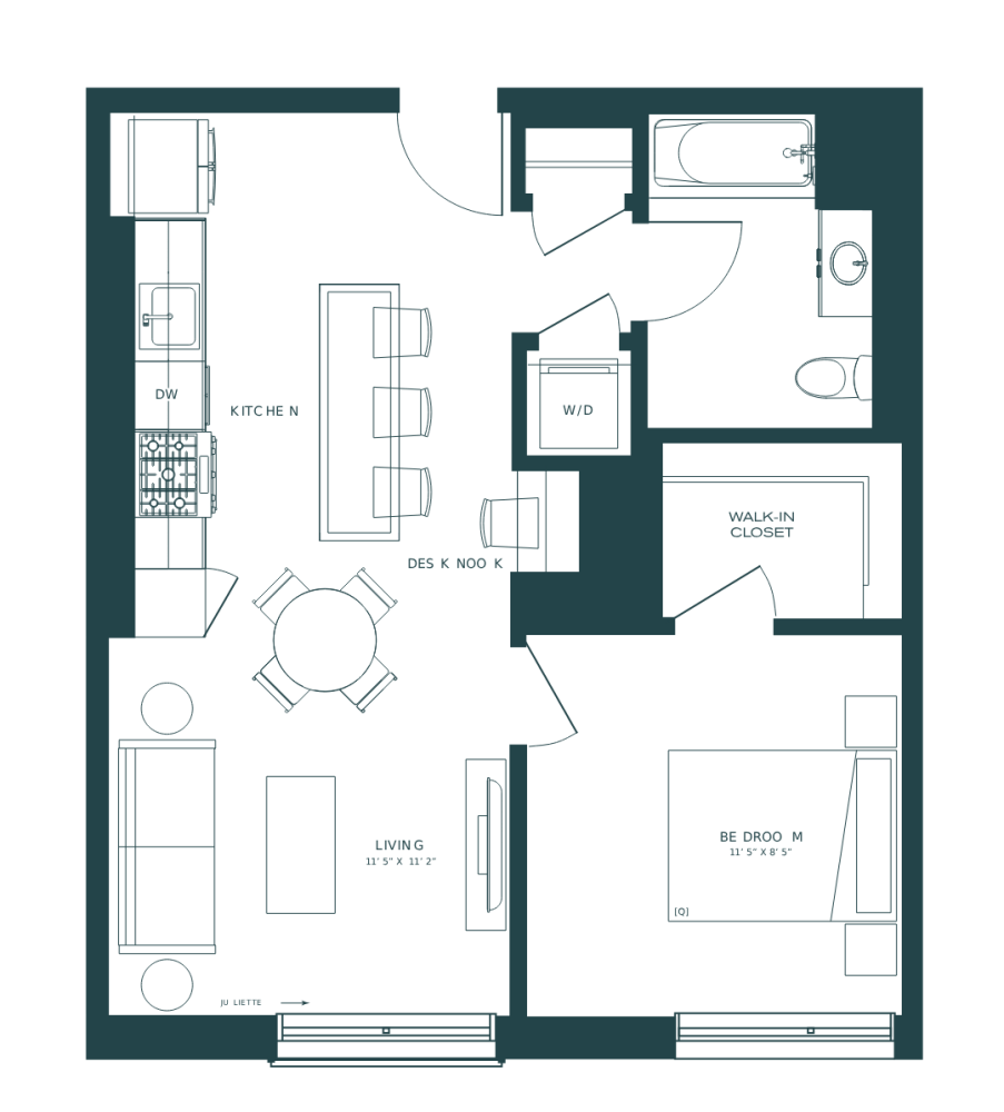 Floor plan for unit 604