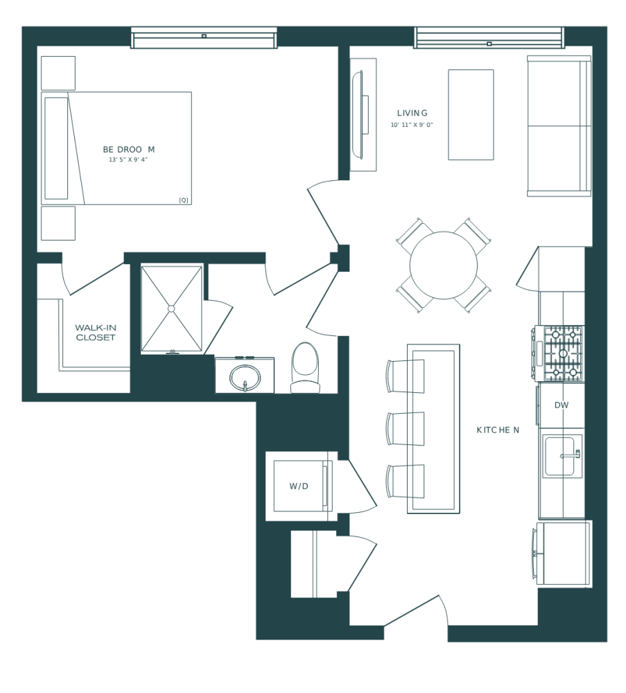 Floor plan for unit 706
