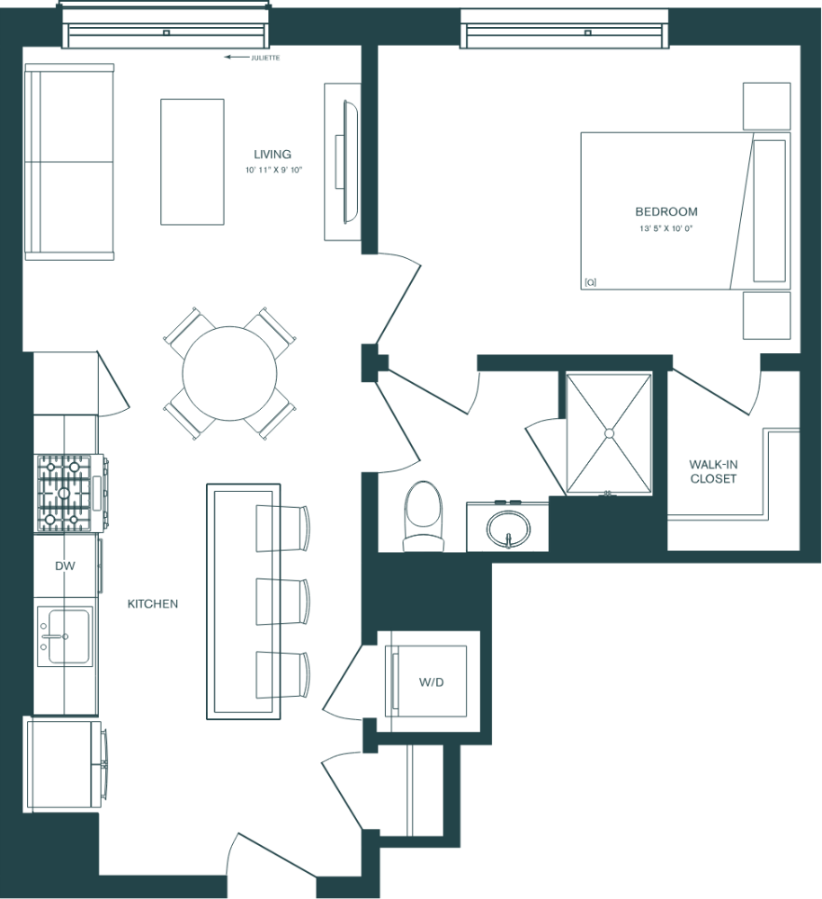 Floor plan for unit 608