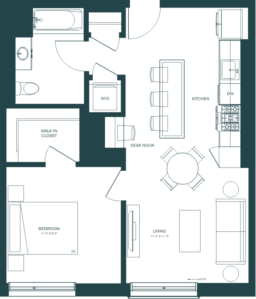 Floor plan for unit 429