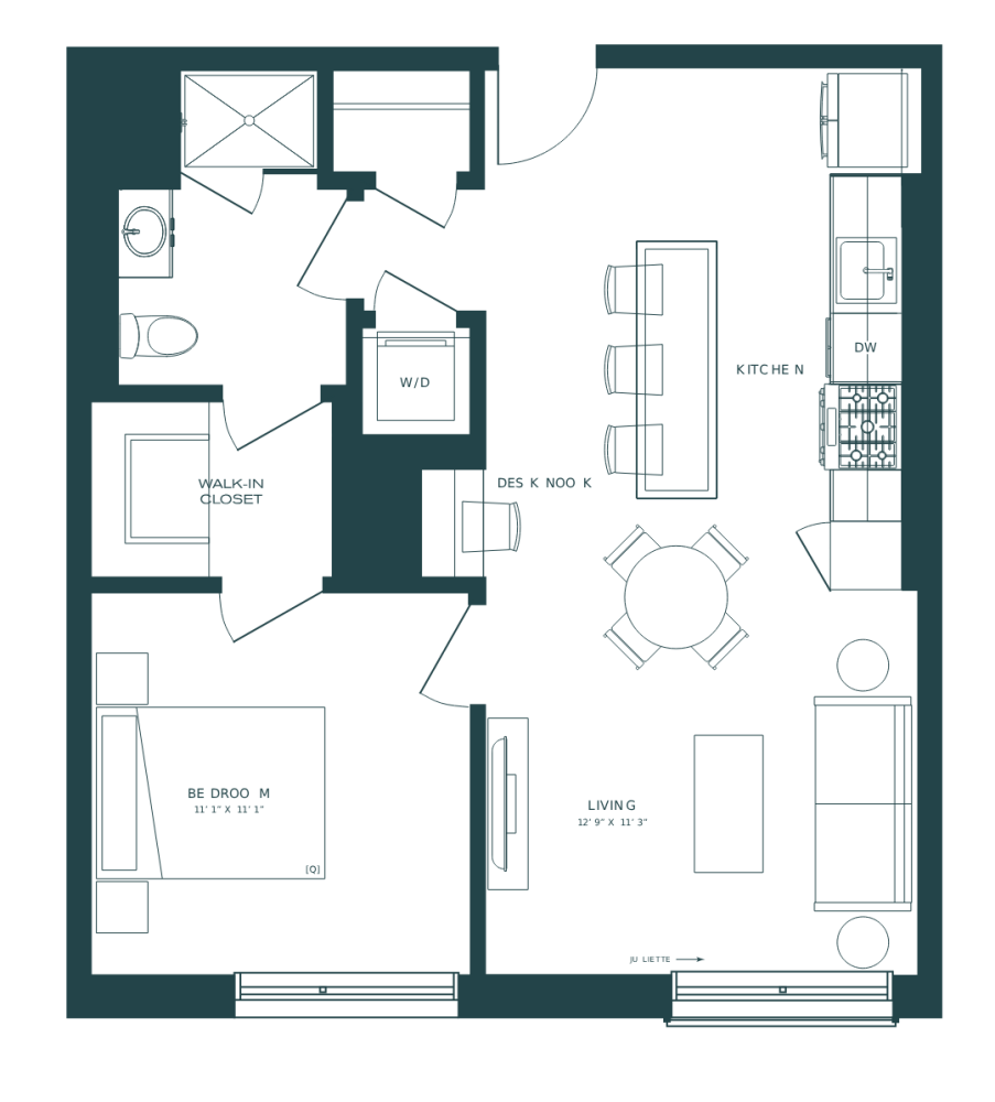 Floor plan for unit 325
