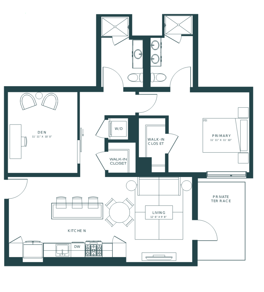 Floor plan for unit 312