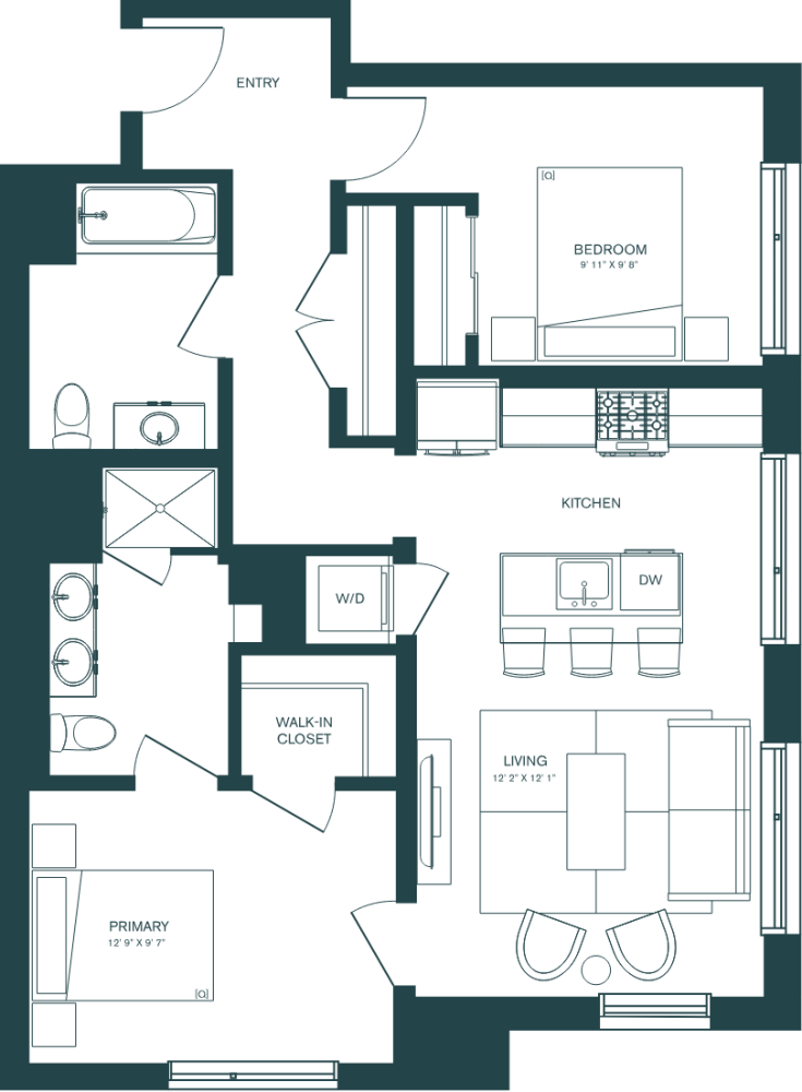 Floor plan for unit 301