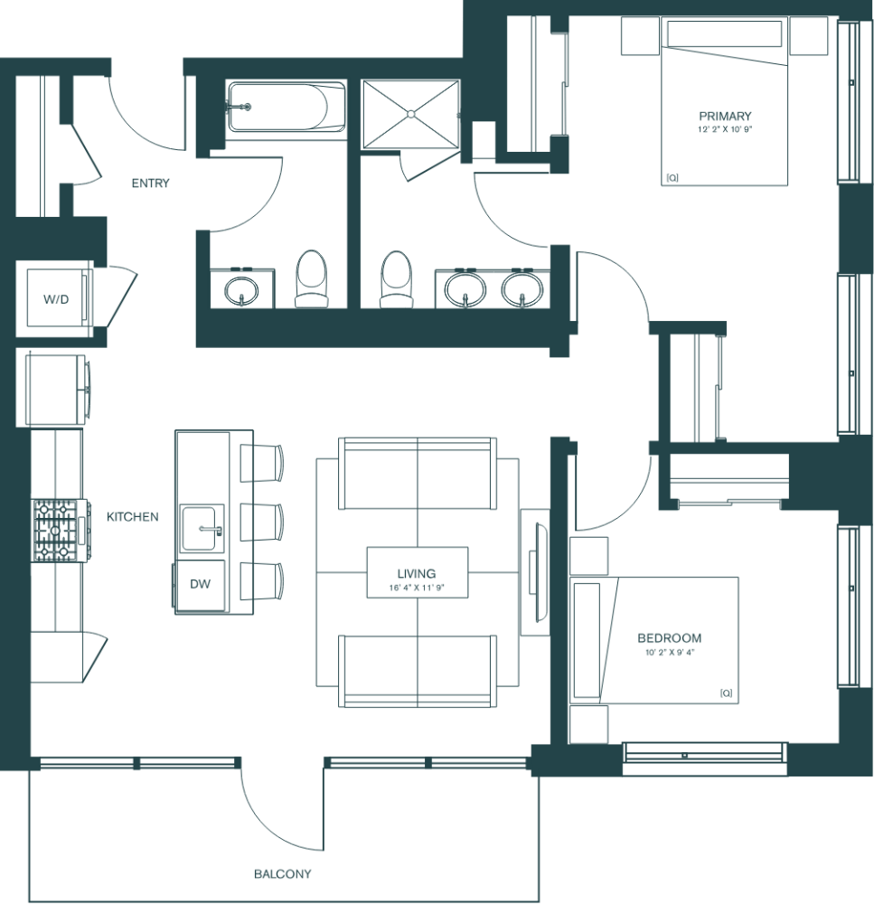 Floor plan for unit 531
