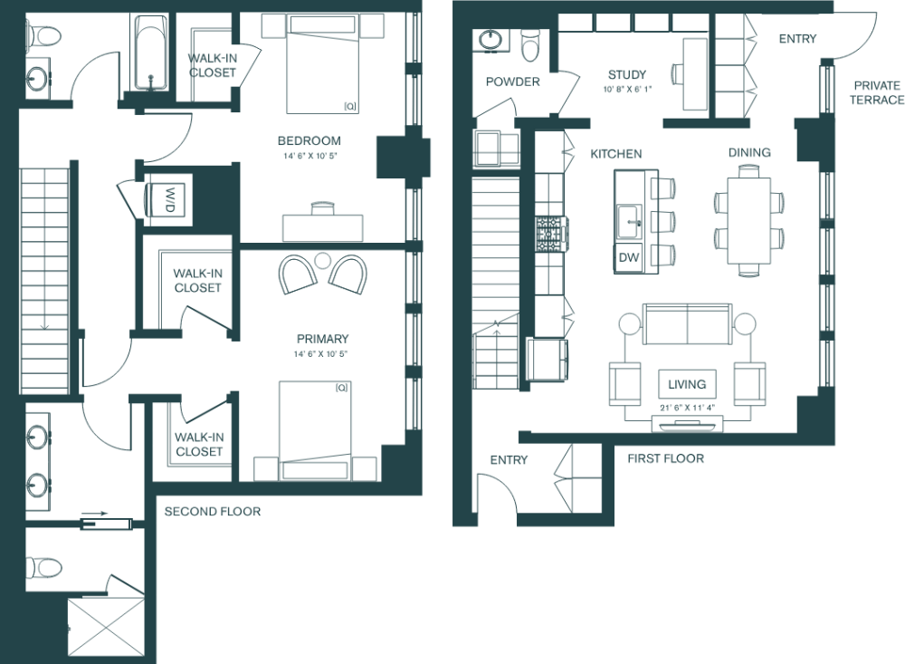 Floor plan for unit 209